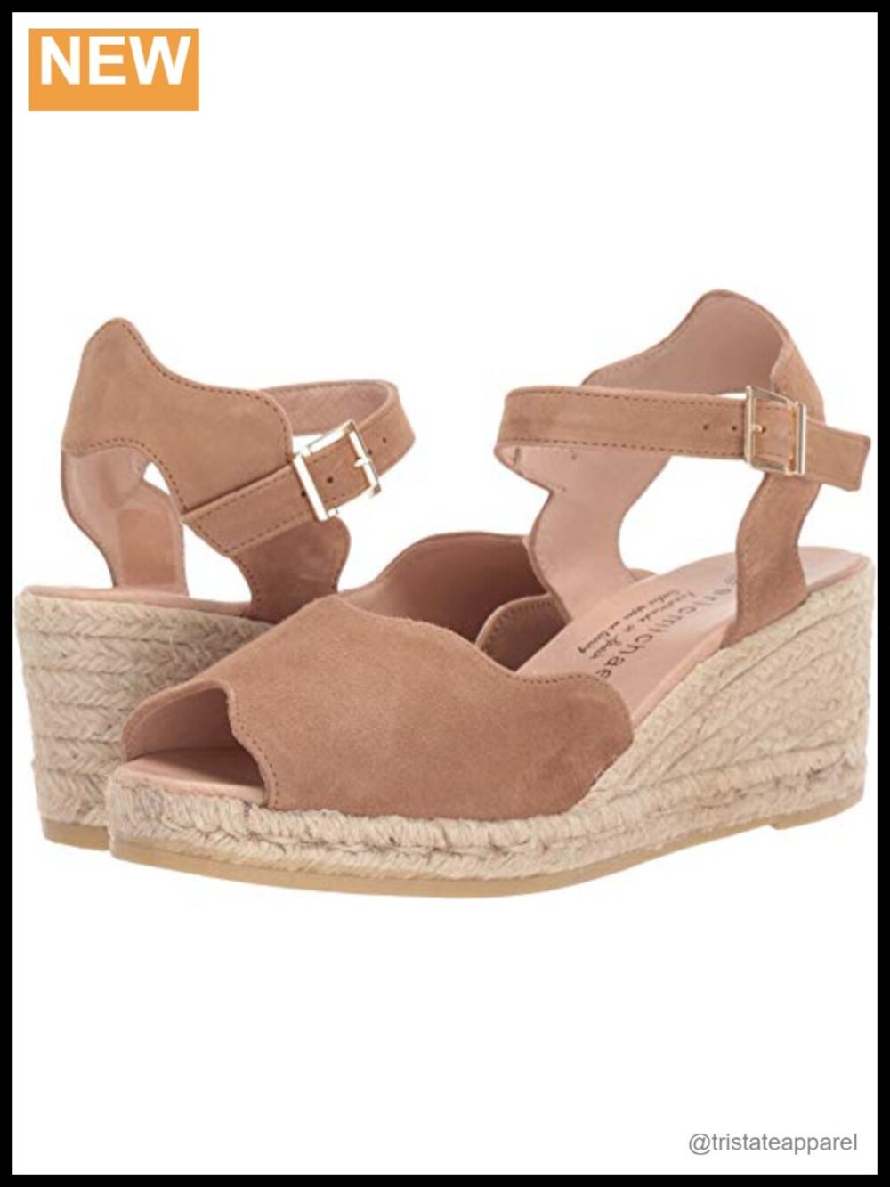 Eric Michael Lupa Leather Suede Wedge Sandals Platform Ankle Strap Buckle